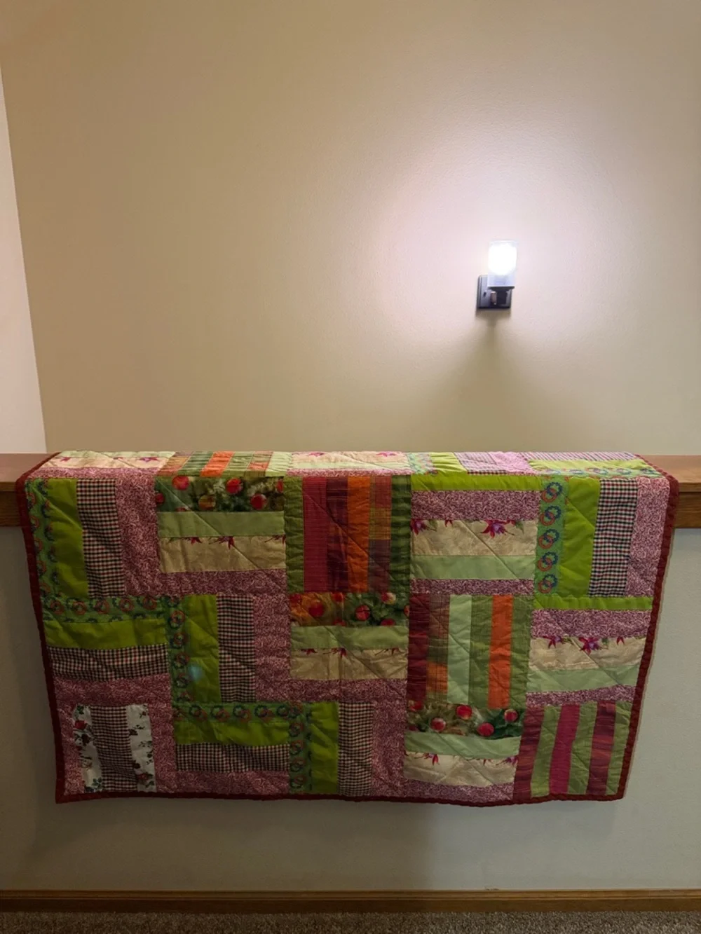 Handmade Floral Patchwork Quilt - Throw Blanket